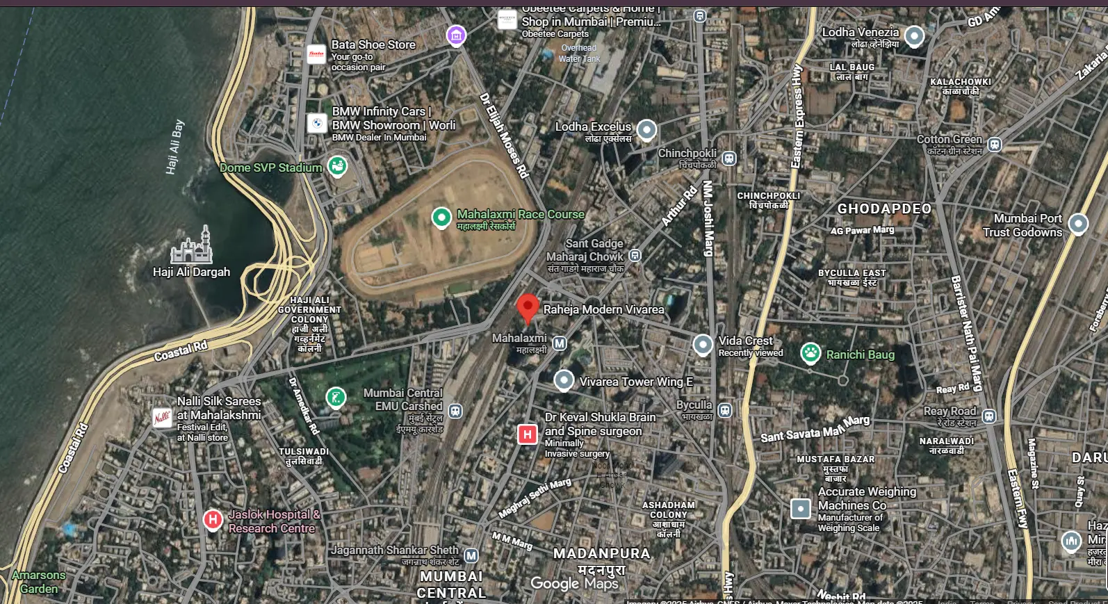 Raheja Modern Vivarea Location Map